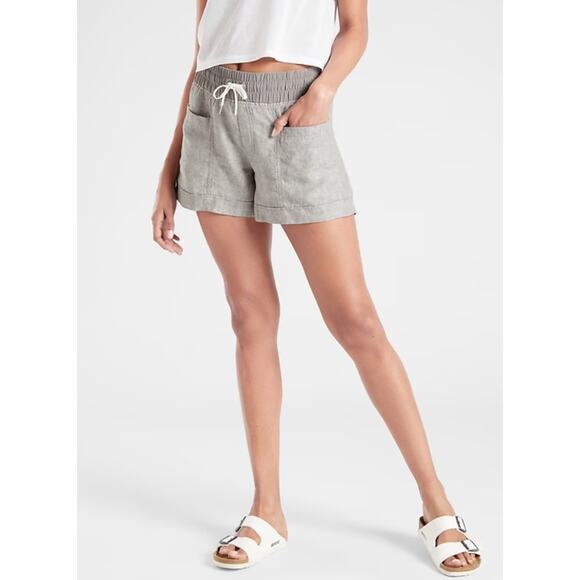Athleta Gray cabo Linen Shorts - Picture 1 of 4